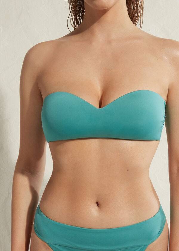 Calzedonia Gewatteerd Bandeau Indonesia Eco Bikinitopjes Dames Turquoise | NL2398YU