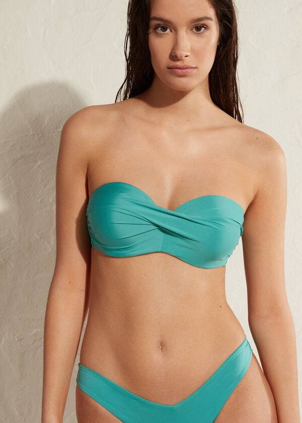 Calzedonia Gewatteerd Bandeau Indonesia Bikinitopjes Dames Turquoise | NL2404MA