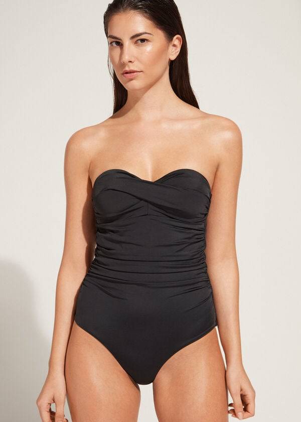 Calzedonia Gewatteerd One-Piece Roma Badpakken Dames Zwart | NL2006UT