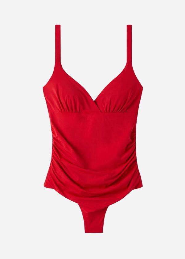 Calzedonia Gewatteerd One-Piece Shaping-Effect Indonesia Badpakken Dames Rood | NL2000QZ