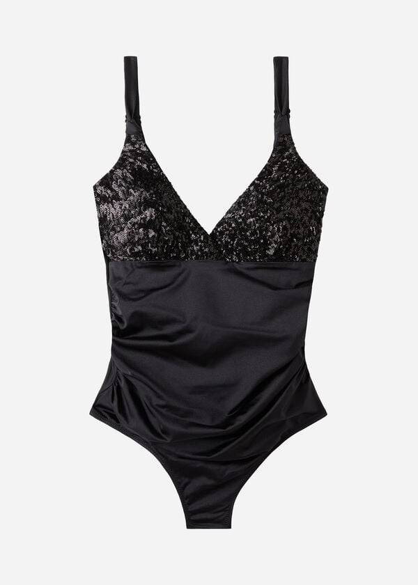 Calzedonia Gewatteerd One-Piece Shaping-Effect Cannes Badpakken Dames Zwart | NL2004TV