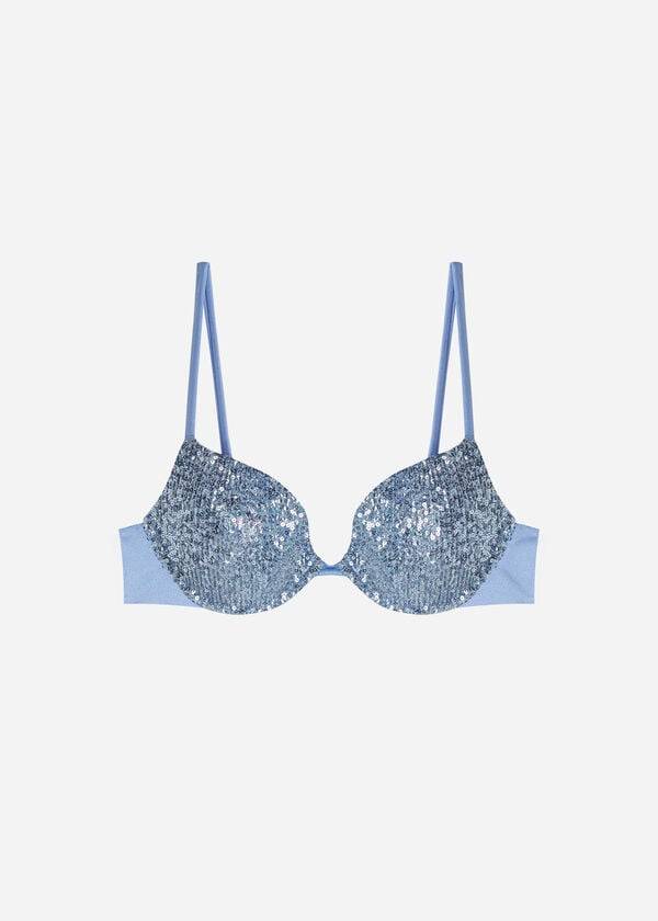 Calzedonia Gewatteerd Push-Up Cannes Bikinitopjes Dames Blauw | NL2352MA