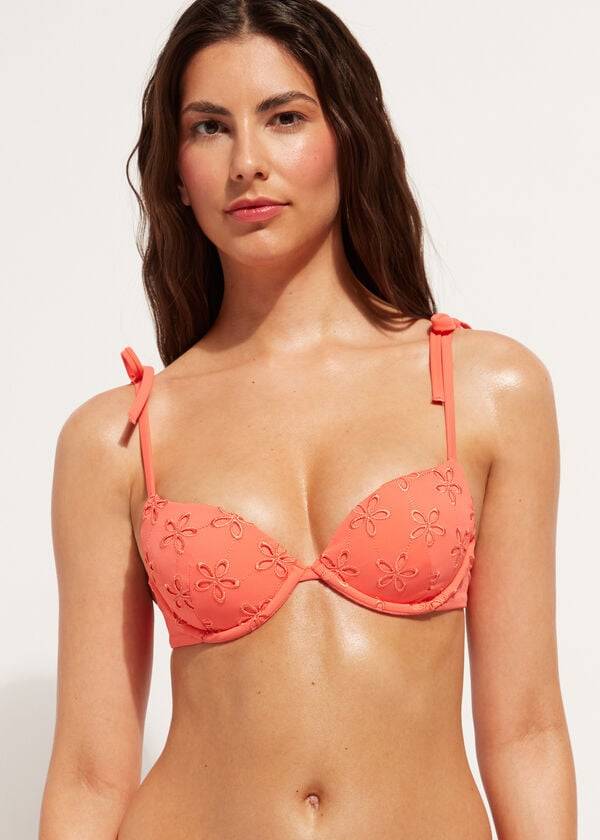 Calzedonia Gewatteerd Push-Up Corfù Bikinitopjes Dames Koraal Oranje | NL2341AP