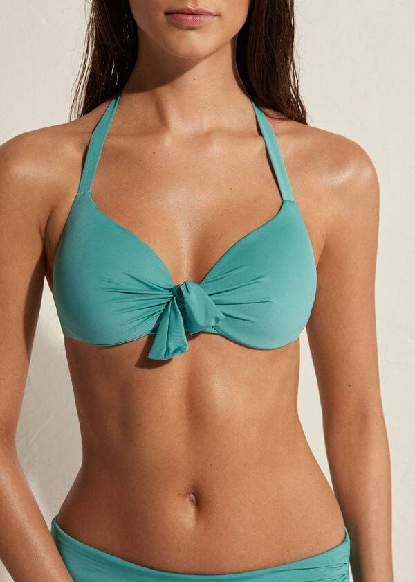 Calzedonia Gewatteerd Push Up Indonesia Eco Sexy Bikinitopjes Dames Turquoise | NL2362HK