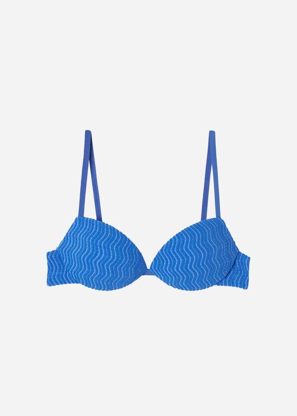 Calzedonia Gewatteerd Push-Up Mykonos Bikinitopjes Dames Blauw | NL2322RW