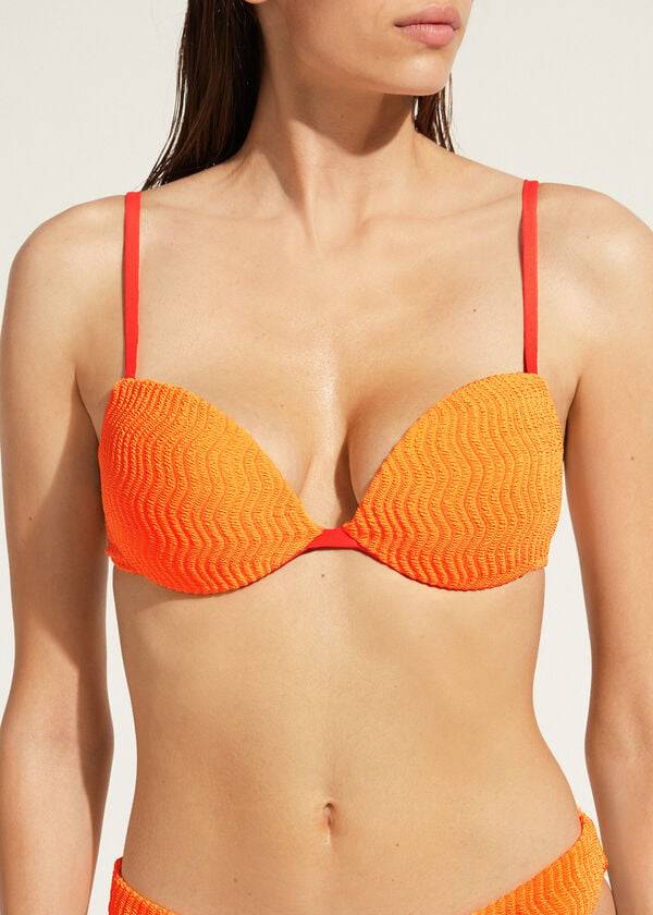 Calzedonia Gewatteerd Push-Up Mykonos Bikinitopjes Dames Oranje | NL2323EX