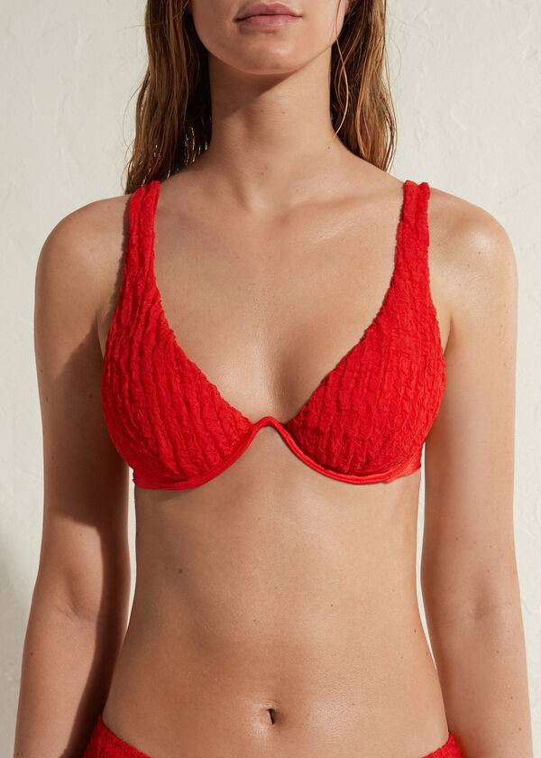 Calzedonia Gewatteerd Push-up Marrakech Bikinitopjes Dames Rood | NL2328BC