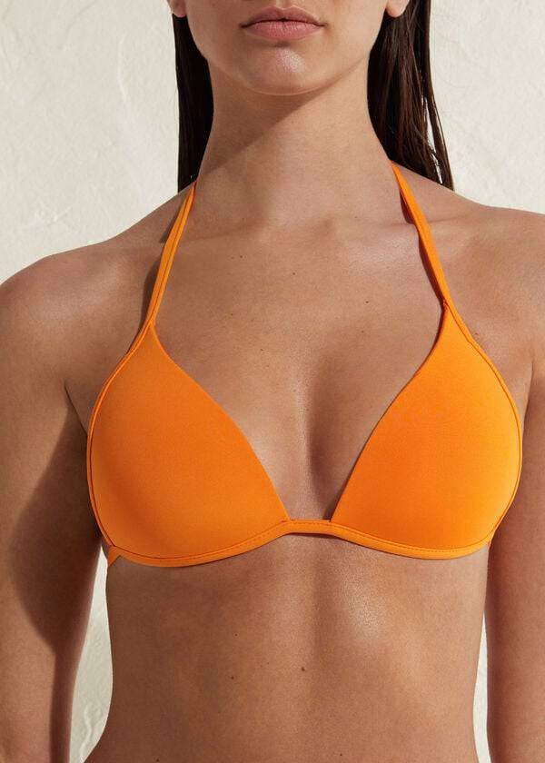 Calzedonia Gewatteerd Triangle Indonesia Eco rise Bikinitopjes Dames Oranje | NL2274GL