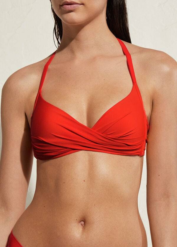 Calzedonia Gewatteerd Triangle Indonesia Eco Bikinitopjes Dames Rood | NL2285MA