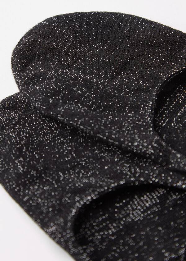 Calzedonia Glitter Katoenen Invisible Sokken Dames Zwart | NL1983PQ