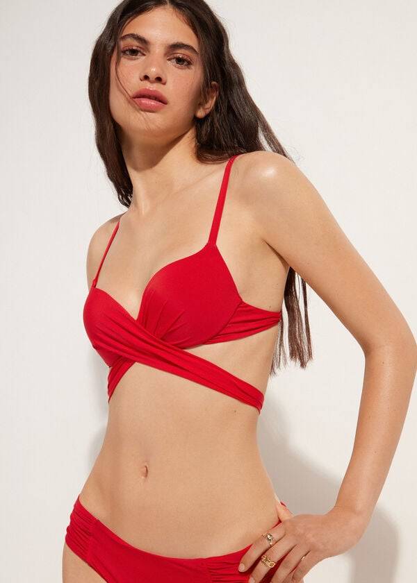 Calzedonia Graduated Gewatteerd Push Up Indonesia Bikinitopjes Dames Rood | NL2466HK