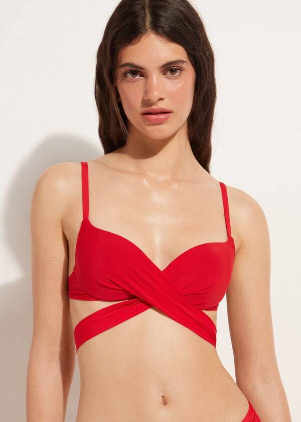 Calzedonia Graduated Gewatteerd Push Up Indonesia Bikinitopjes Dames Rood | NL2466HK