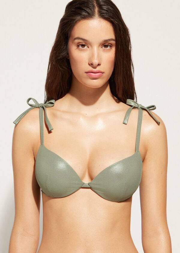 Calzedonia Graduated Gewatteerd Push Up Antigua Bikinitopjes Dames Groen | NL2475UT