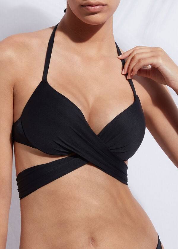 Calzedonia Graduated Push-Up Indonesia Bikinitopjes Dames Zwart | NL2438KI