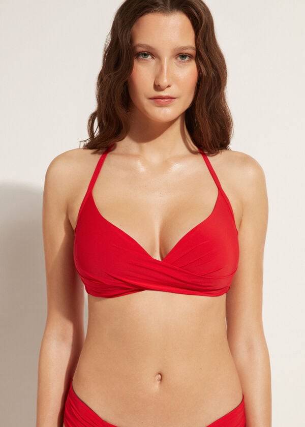 Calzedonia Graduated Soft Crisscross Gewatteerd Triangle Indonesia Bikinitopjes Dames Rood | NL2432BC