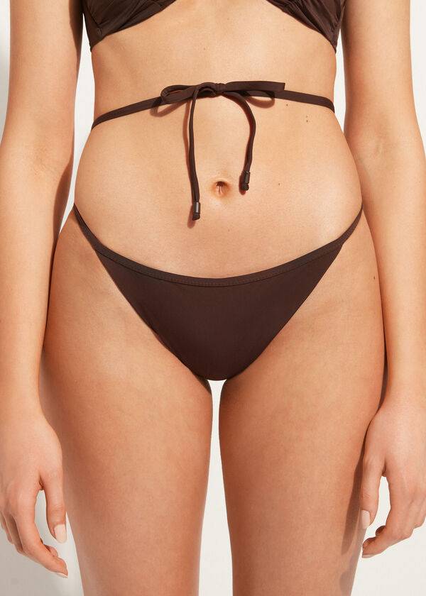 Calzedonia High-Cut Brazilian Islamorada Bikinibroekjes Dames Koffie Bruin | NL2751EX