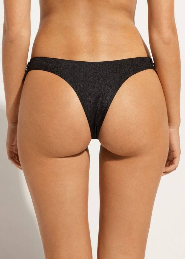 Calzedonia High Cut Brazilian Taipei Bikinibroekjes Dames Zwart | NL2797WY