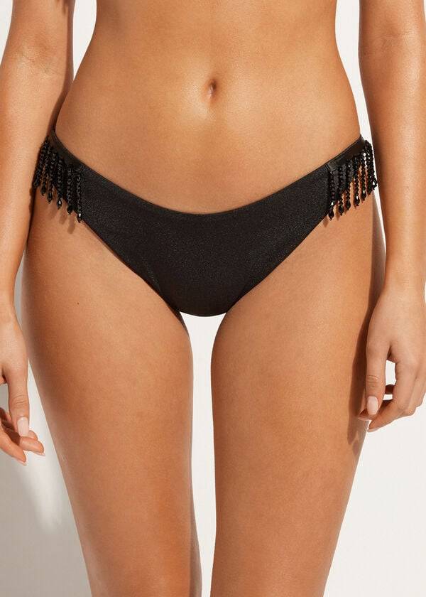 Calzedonia High Cut Brazilian Taipei Bikinibroekjes Dames Zwart | NL2797WY