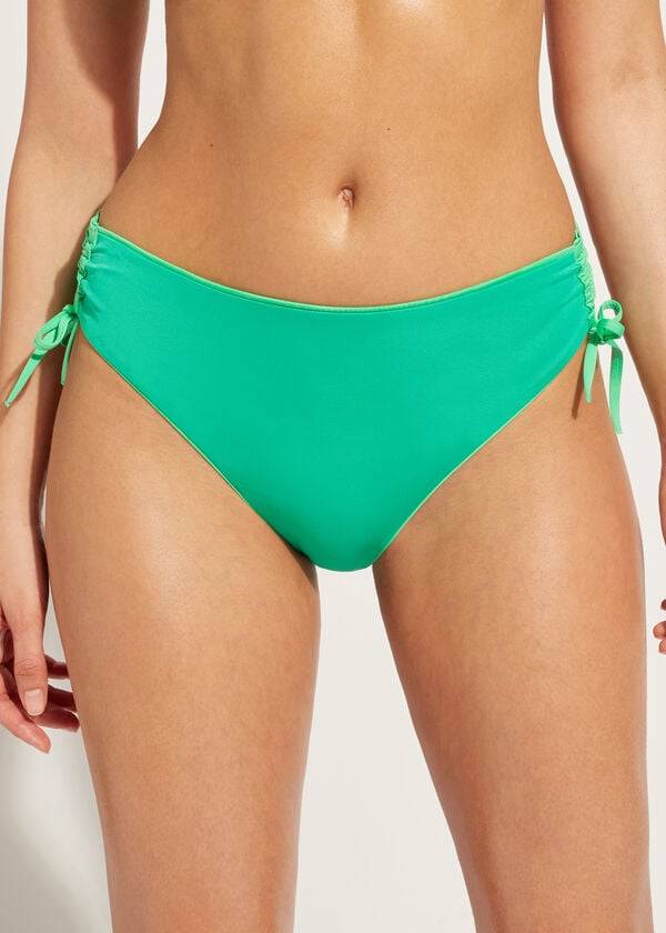 Calzedonia High-Taille Drawstring Indonesia Bikinibroekjes Dames Groen | NL2735LH