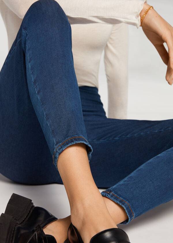 Calzedonia High Taille Mager Denim Leggings Dames Blauw | NL1533WY