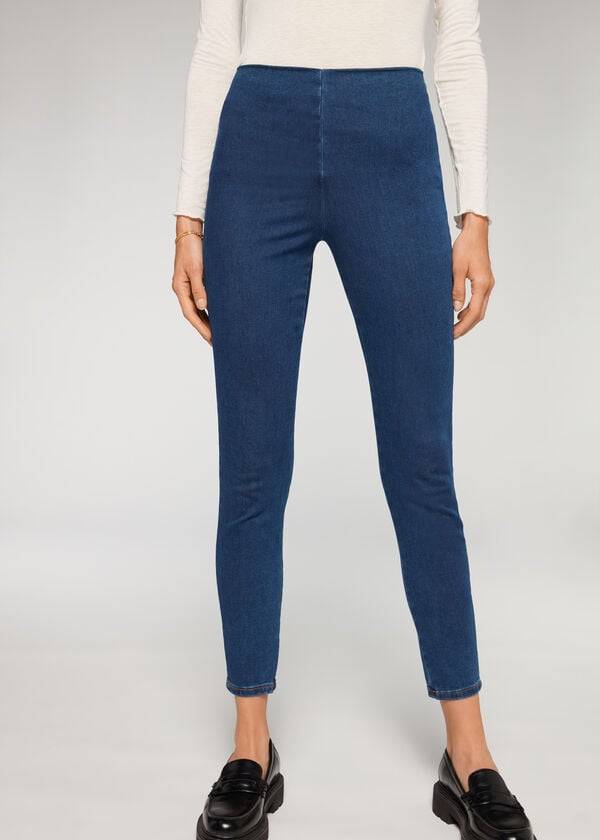 Calzedonia High Taille Mager Denim Leggings Dames Blauw | NL1533WY