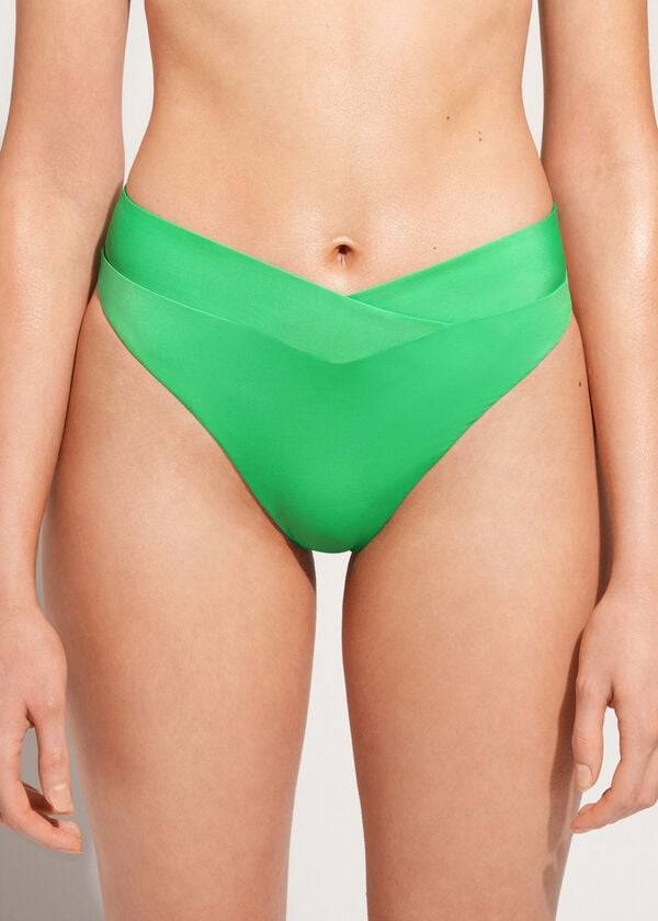 Calzedonia High-Taille V-Cut Brazilian Indonesia Bikinibroekjes Dames Groen | NL2729NB