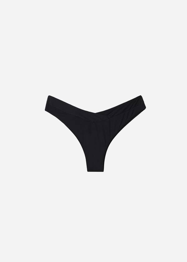 Calzedonia High-Taille V-Cut Brazilian Indonesia Bikinibroekjes Dames Zwart | NL2730BC