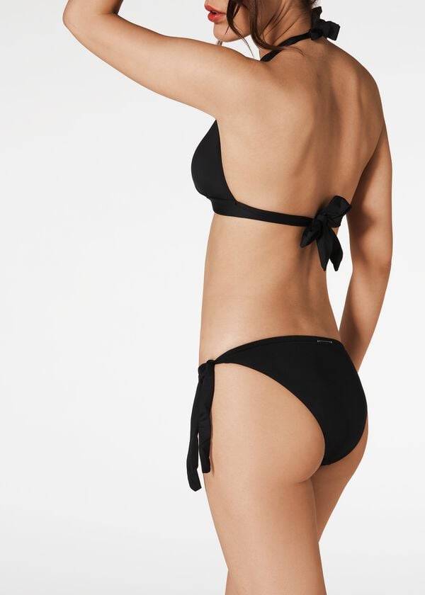 Calzedonia Indonesia Long Triangle Bikinitopjes Dames Zwart | NL2418SO