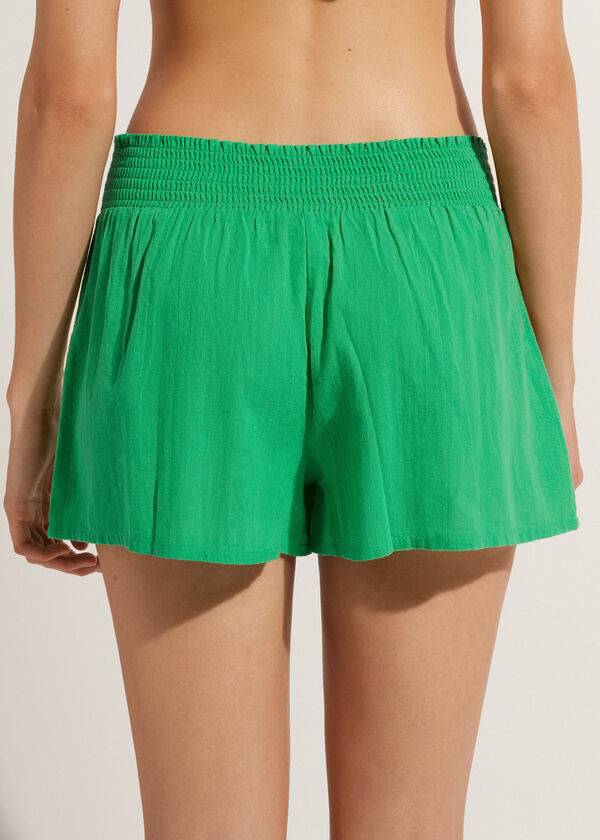 Calzedonia Katoenen Shorts Cover-ups Dames Groen | NL2065FM