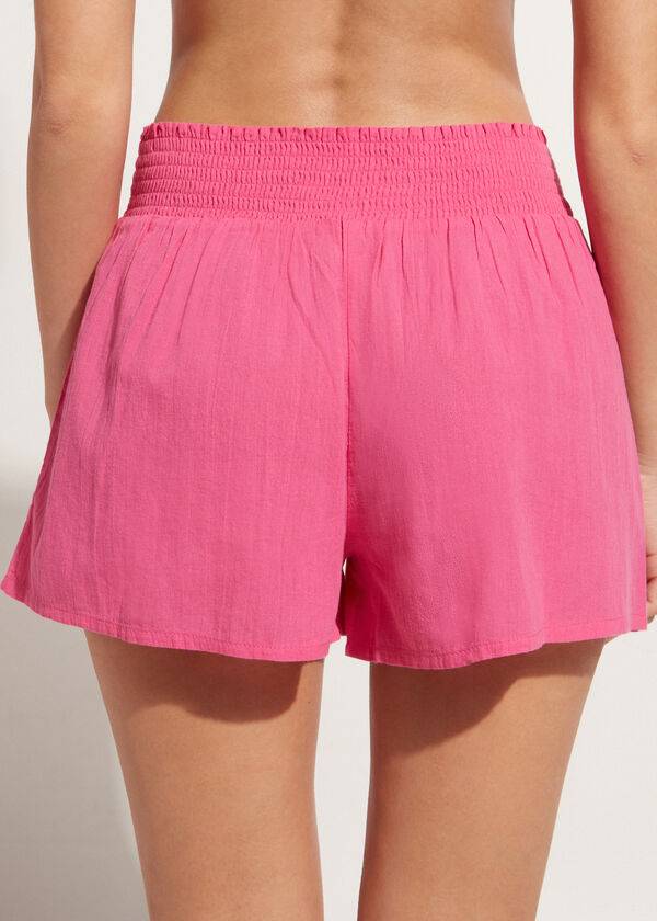 Calzedonia Katoenen Shorts Cover-ups Dames Roze | NL2068JJ