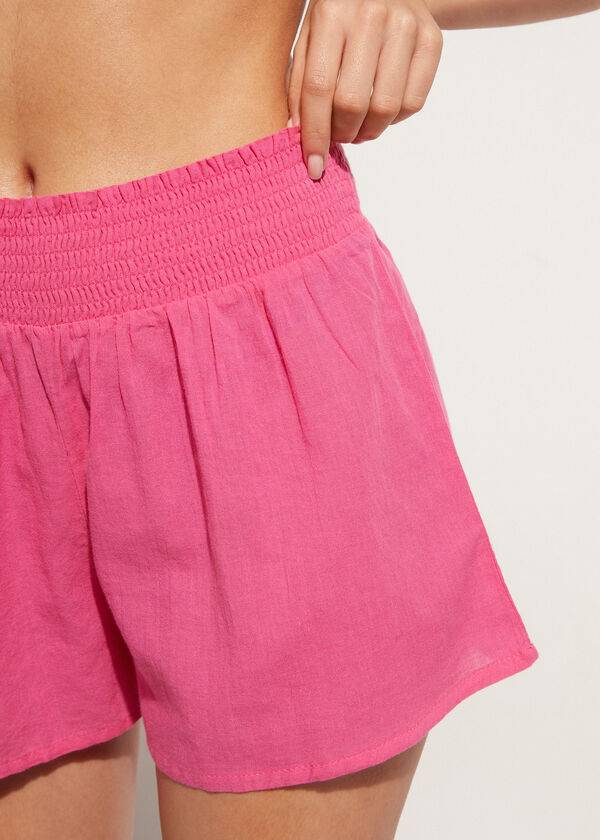 Calzedonia Katoenen Shorts Cover-ups Dames Roze | NL2068JJ