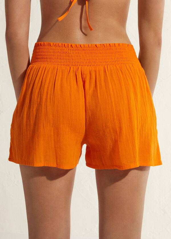 Calzedonia Katoenen Shorts Cover-ups Dames Oranje | NL2070LH