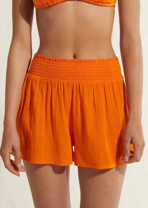 Calzedonia Katoenen Shorts Cover-ups Dames Oranje | NL2070LH