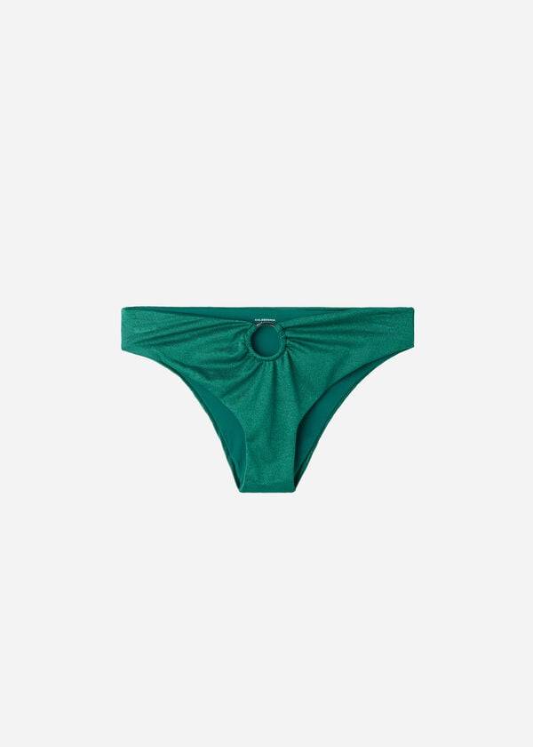 Calzedonia Lamé High Taille Hollywood Bikinibroekjes Dames Groen | NL2703UT