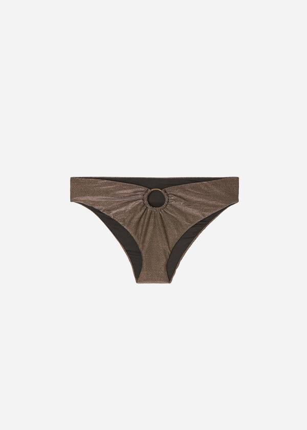 Calzedonia Lamé High Taille Hollywood Bikinibroekjes Dames Zwart | NL2704YU