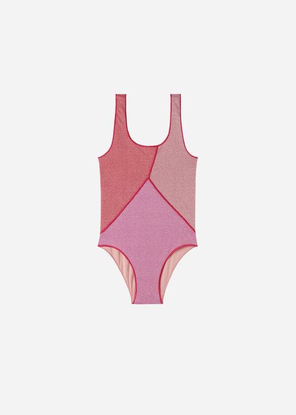 Calzedonia Lamé One Piece Lisbona Badpakken Kinderen Roze | NL1150OR