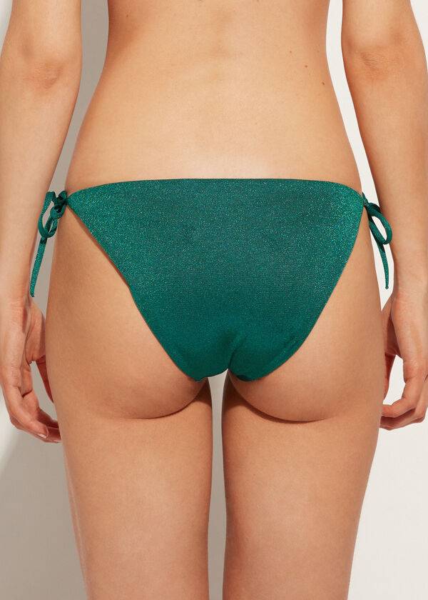 Calzedonia Lamé String Hollywood Bikinibroekjes Dames Groen | NL2700PQ