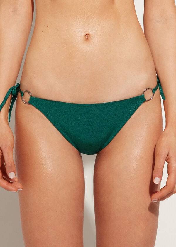 Calzedonia Lamé String Hollywood Bikinibroekjes Dames Groen | NL2700PQ