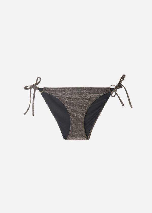 Calzedonia Lamé String Hollywood Bikinibroekjes Dames Zwart | NL2701OR