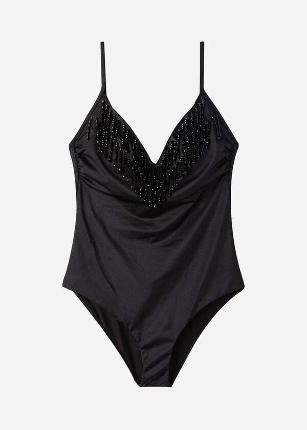 Calzedonia Lightly Gewatteerd One Piece Taipei Badpakken Dames Zwart | NL2037SO