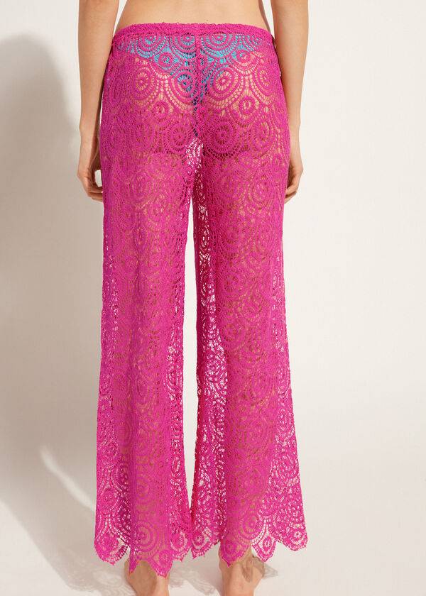 Calzedonia Long Crochet Pants Cover-ups Dames Roze | NL2057YU