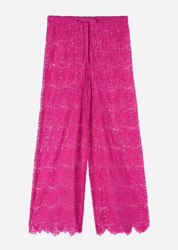 Calzedonia Long Crochet Pants Cover-ups Dames Roze | NL2057YU