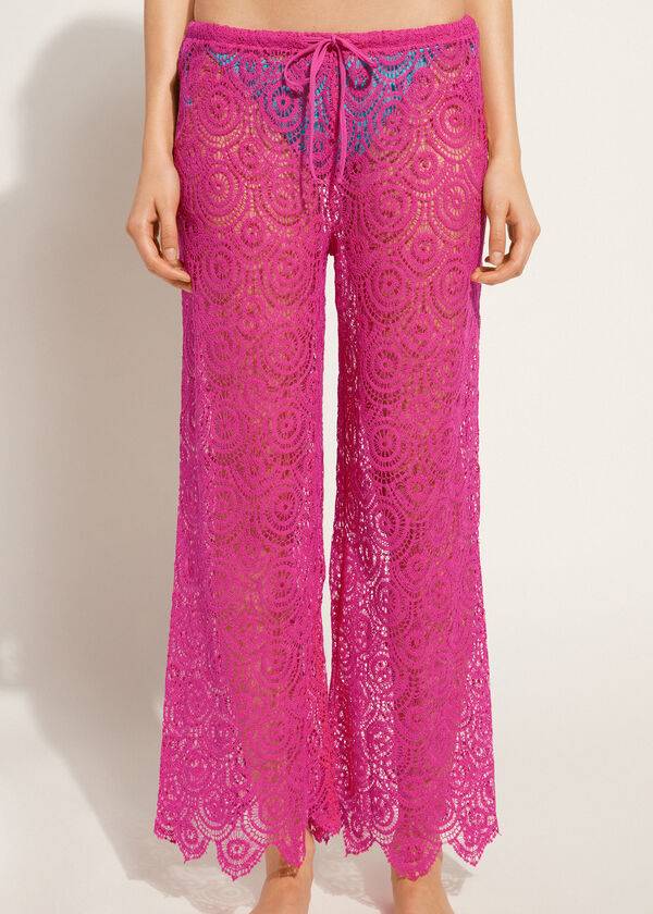 Calzedonia Long Crochet Pants Cover-ups Dames Roze | NL2057YU