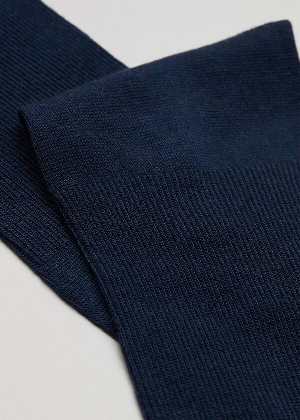 Calzedonia Long with Cashmere Sokken Heren Donkerblauw | NL1405RW