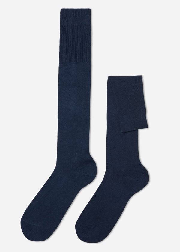 Calzedonia Long with Cashmere Sokken Heren Donkerblauw | NL1405RW