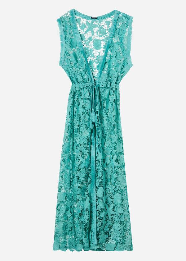 Calzedonia Mouwloos Crochet Cover-ups Dames Turquoise | NL2077MA