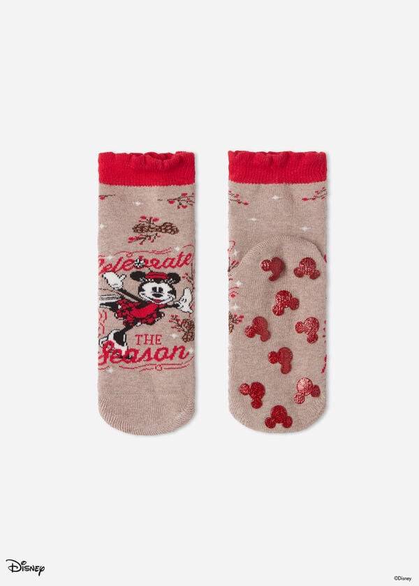 Calzedonia Non-slip Disney Minnie Mouse Christmas Kort Sokken Kinderen Bruin | NL1000MA