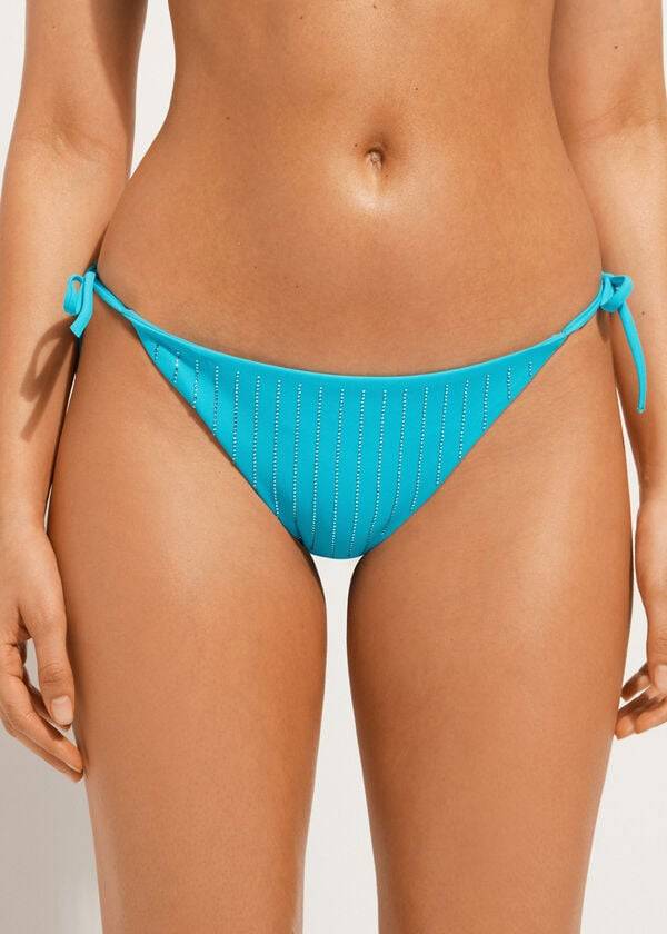 Calzedonia Rhinestone String Shanghai Bikinibroekjes Dames Turquoise Groen | NL2665KI