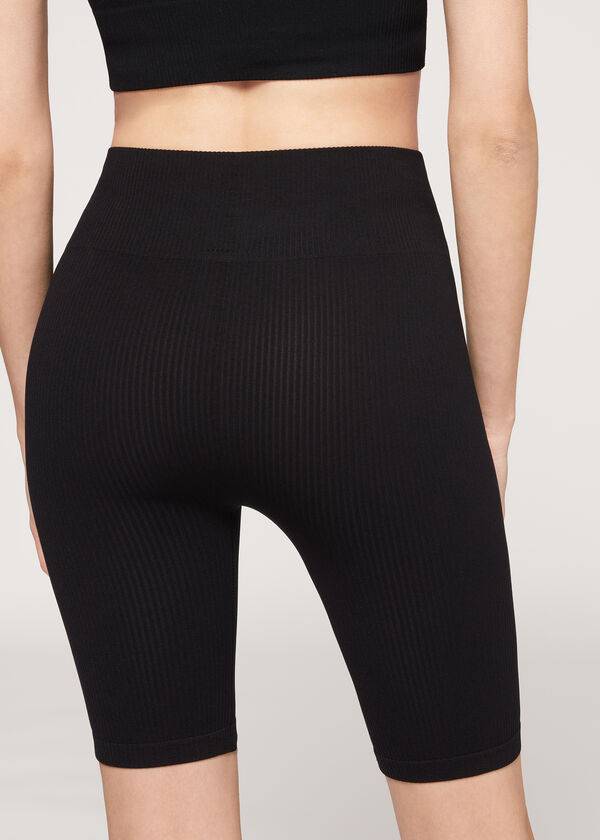 Calzedonia Seamless Atletische Bike Leggings Dames Zwart | NL1513IS