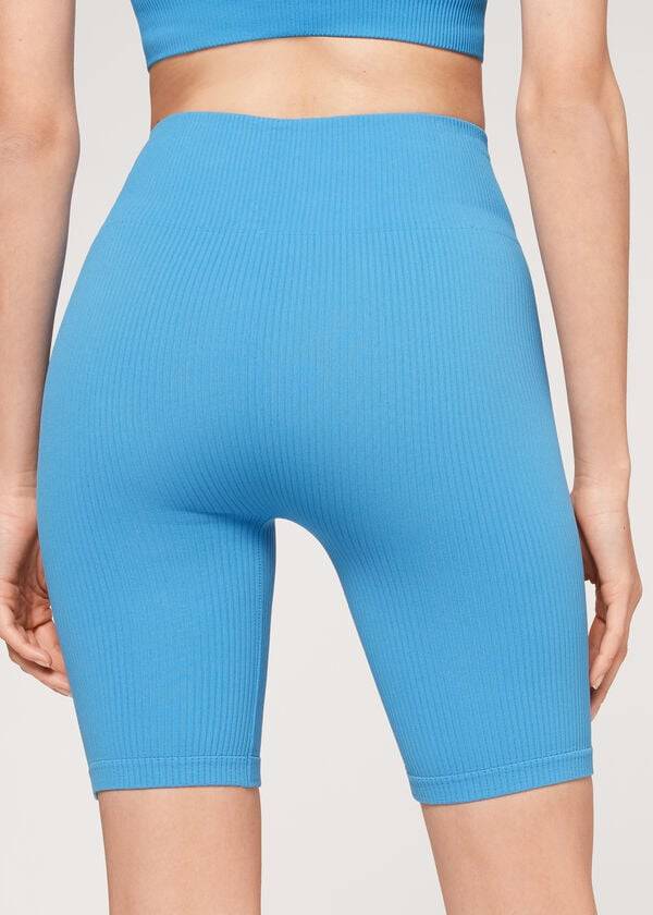 Calzedonia Seamless Atletische Bike Leggings Dames Blauw | NL1514OR